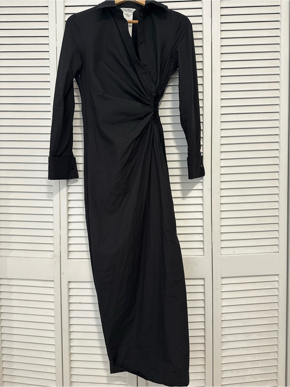 MaxMara Etere Black Long Sleeve Dress